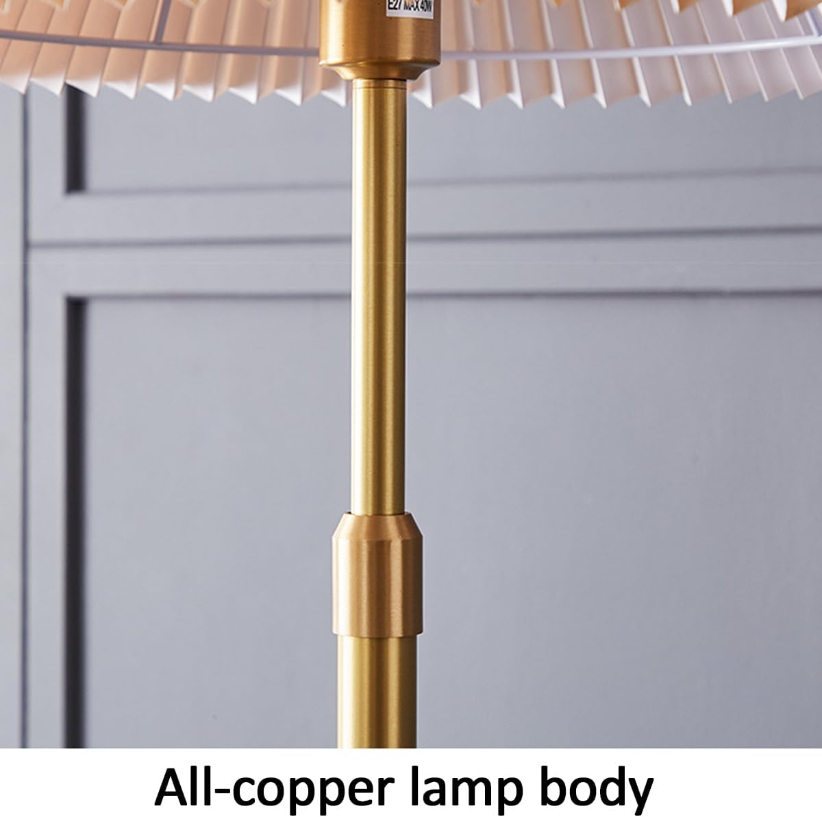 Modern Floor Lamp for Living Room Adjustable Height Standing Lamp with Linen Lampshade 3 Color Temperatures Gold Brass Tall Pole Light Luxury Floor Lamps for Reading Bedroom Office