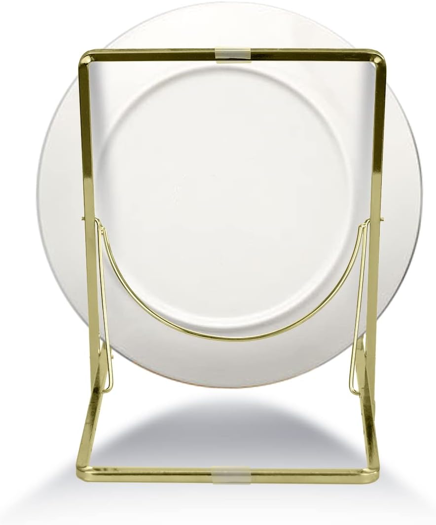 9 Inch Heavy Duty Display Stand for Plate Stand Plate Holder Iron Easel Display Stand Picture Frame Stand for Picture Decorative Plate Photo Easel (Gold)
