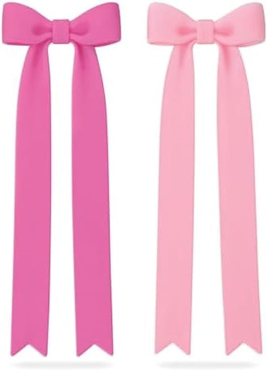 Genuine Fred Page Ties Bow Bookmarks, Set of Two, Pink, Flexible Silicone, Fun Stocking Stuffer, Gift for Book Lovers, Teachers, Back to School Coquette Aesthetic