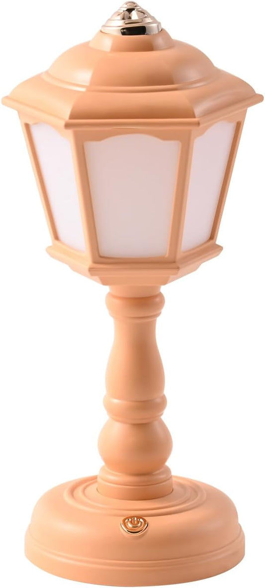 Mini Vintage LED Desk Lamp - Dimmable Table Reading Light with USB Charging Port, Sensitive Control, Eye-Caring Office Lighting - Beautiful Decorative (Yellow)