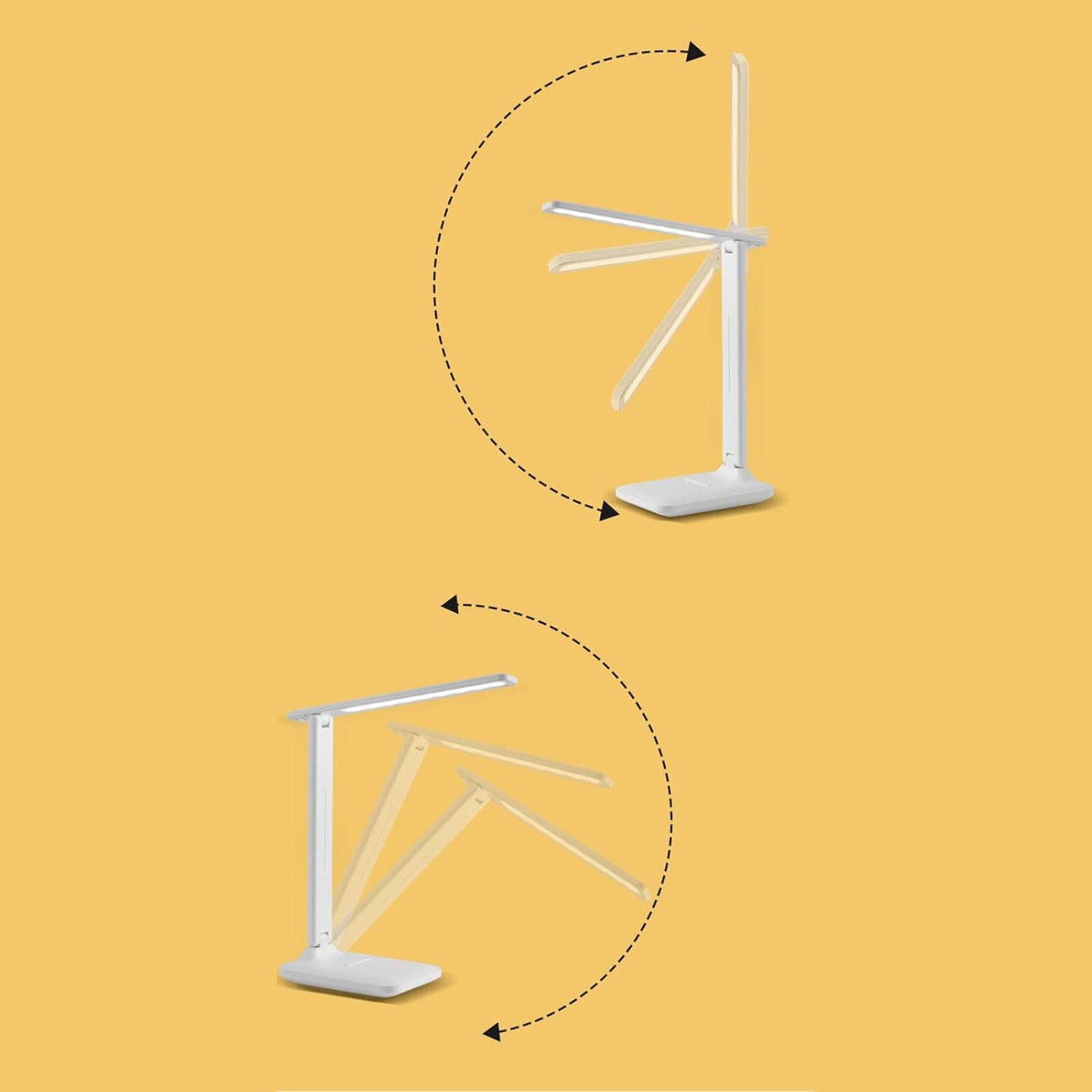 LED Desk Lamp, Touch Control Reading Table Lamp No Flicker 3 Color Modes Foldable Lamp for Table Eye Caring Reading Lamp for Office, Home, Dormitory, USB Interface 5V 1A(L)