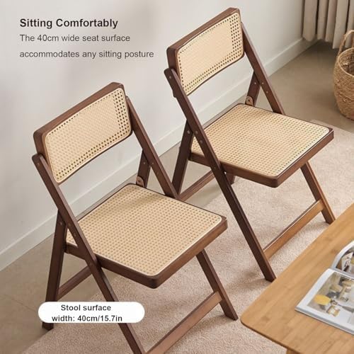 Leather Upholstered Chair,Mid Century Vintage Rattan Wood Chair with Adjustable Back Stackable Leisure Chair for Bedroom Living Room Reading Room Dining Brown Comfortable Rattan Seat