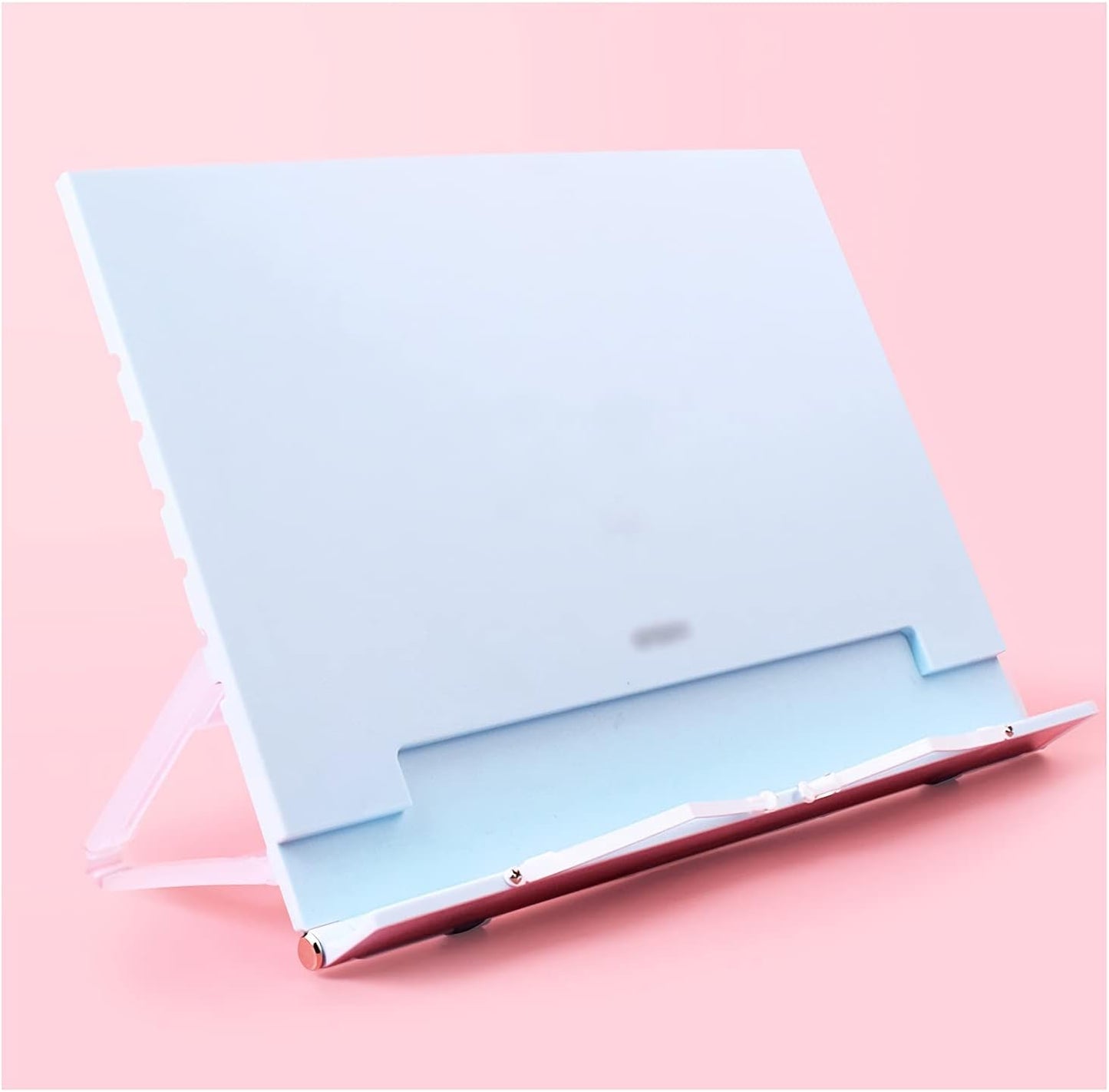 Book Stands and Holders for Reading Plastic Book Stand Adjustable Holder for Desk Reading Foldable Flat Bookstand Document Textbook Cookbook Sheet Music 10 x 8.7 inch for Kitchen and Office (Blue )