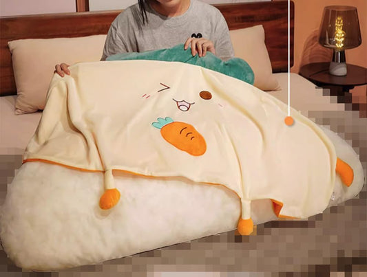 Cartoon Soft Bed Backrest Pillows Living Room Sofa Lumbar Back Cushion Bed Rest Reading Pillow Cute Plush Pillows (Carrot Style, 120×45cm/47.24"×17.7")