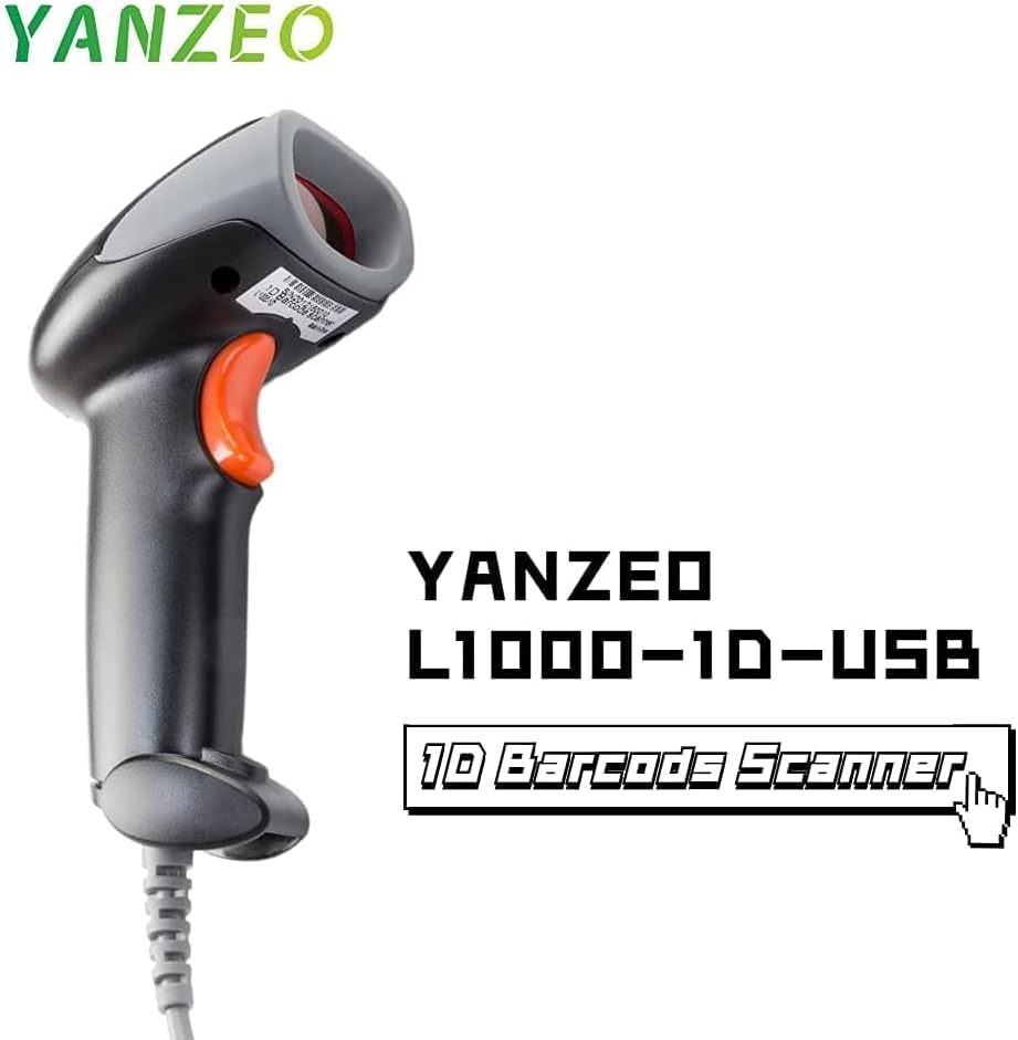 YANZEO USB Barcode Scanner,CCD Barcode Scanner for Computer - Plug and Play Fast & Accurate Scanning,for Books,Office, Warehouse,Store (L1100 CCD)