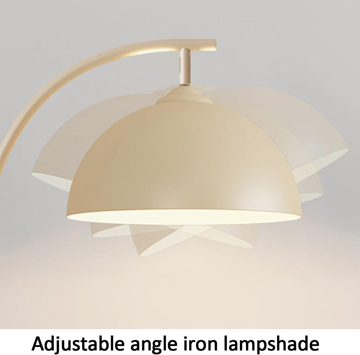 Nordic Simple Floor Lamps Adjustable Height Floor Reading Lamp 65in Arc Standing Lights with Marble Base Modern Adjustable Metal Head Tall Lamp for Bedroom Office Kids Room (Bulb Included)
