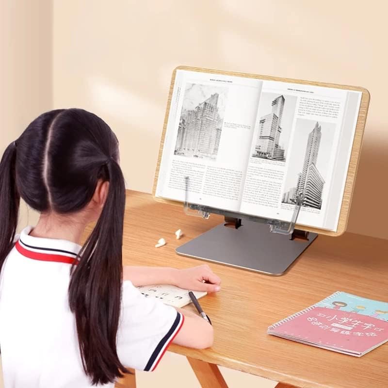 Wooden Alloy Tablet Stand Adjustable Book Support Mobile Phone Holder Foldable Correction Sitting Posture