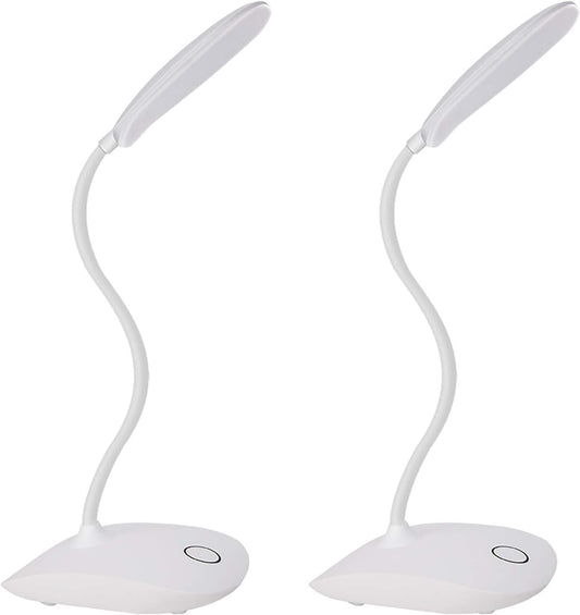DEEPLITE LED Desk Lamp Battery Operated Lights Cordless Rechargeable Lamp, Flexible Portable Light for Bed Craft Nail Home Office, Eye-Caring Dimmable Small Desk Lamp Wireless Reading Lamp - 2 Pack