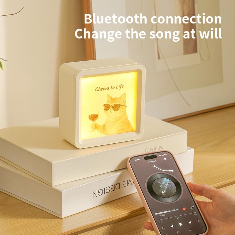Sleep Speaker/Bluetooth Connectivity/White Noise Speaker/Ambient Night Light/Timed Auto-Off/Mood Soothing/Suitable for Adults & Children/Ideal for Personal Use or Gifting (White)