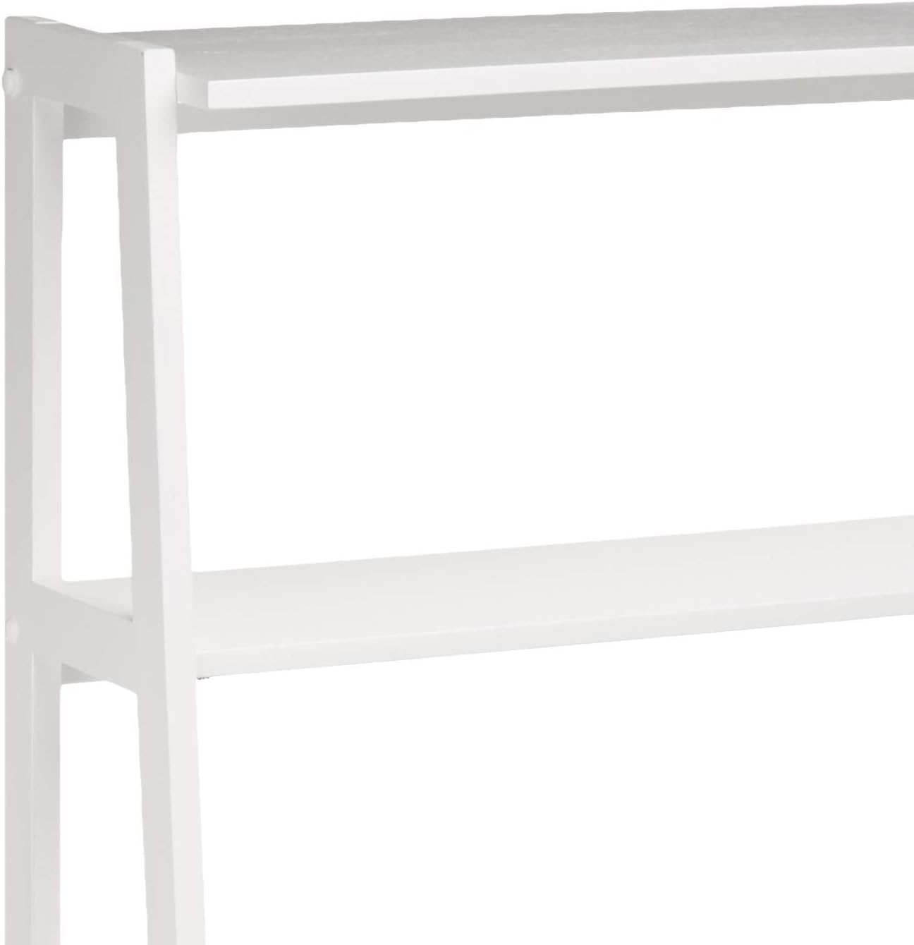 Amazon Basics 5-Tier Sturdy Rubberwood Ladder Bookshelf, Freestanding Storage Organizer Bookcase, Display Shelf for Small Space, White, 25.98" W x 74.48" H x 15.03" D