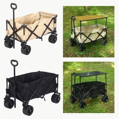 Portable Camping Cart,Outdoor Beach Camping Trolley Cart with Foldable Storage Rear Door Access and Camper Gathering Space Portable Camp Trailer for Camping Trips and Outdoor Adv