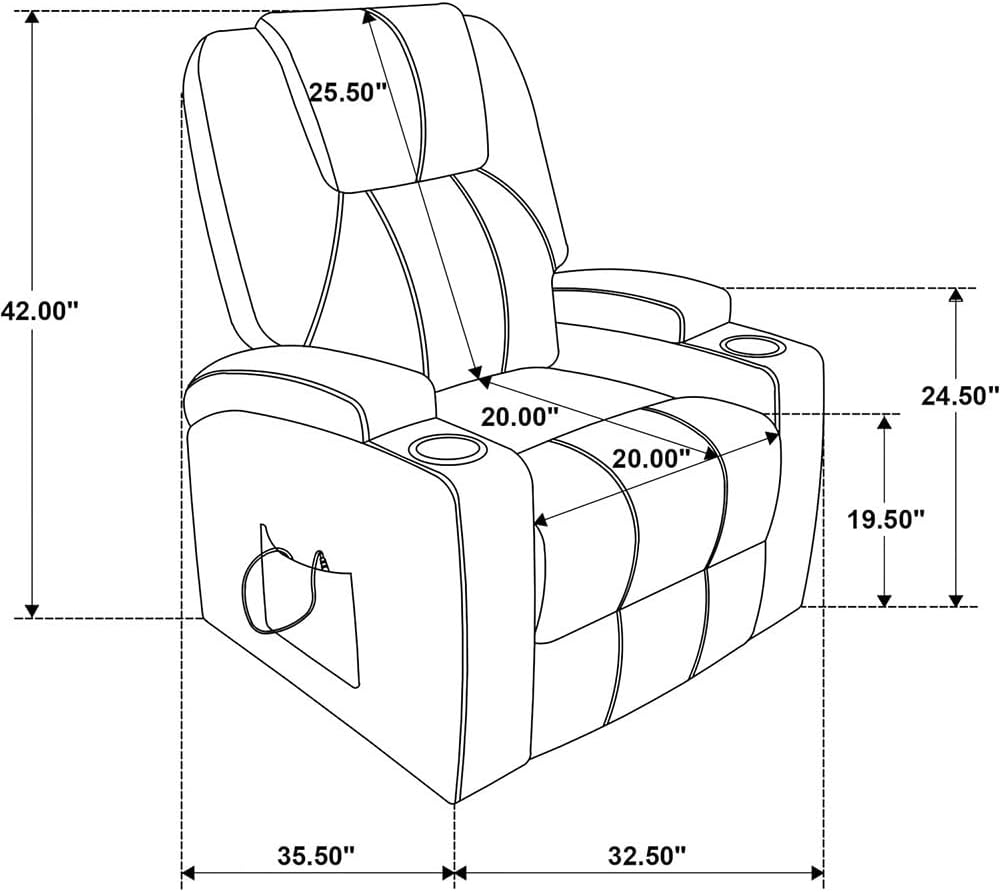 Power Lift Recliner Chair with Massage, Upholstered Leather Reclining Chair with Side Pockets, Comfortable Electric Recliner Chair, Single Sofa Recliner for Living Room