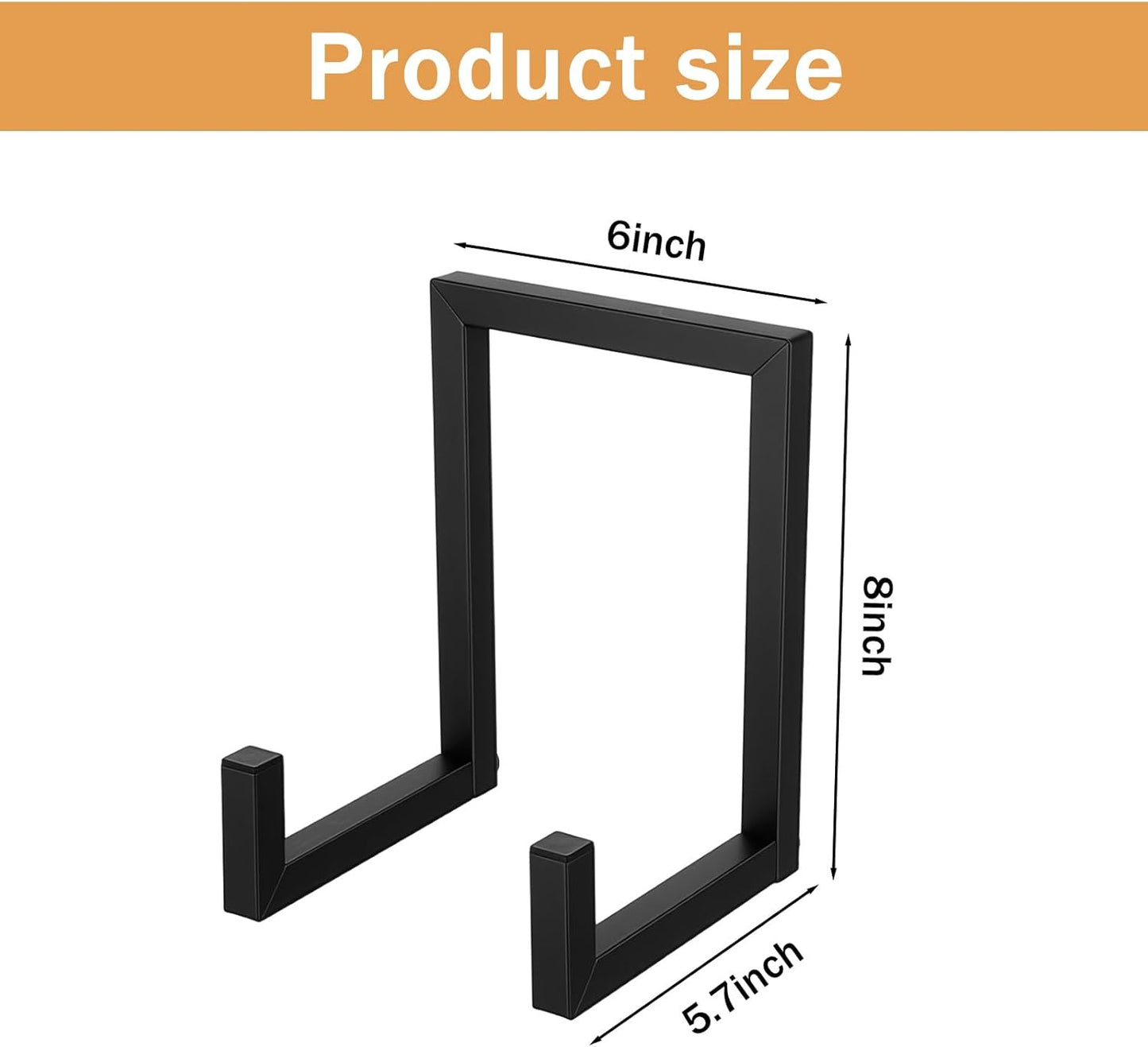 2 Pack 8 Inch Metal Plate Stands for Display Large Frame Holder Stand for Vinyl Records, Pictures, Books, Platters, Artworks, Black Industrial Tabletop Easels