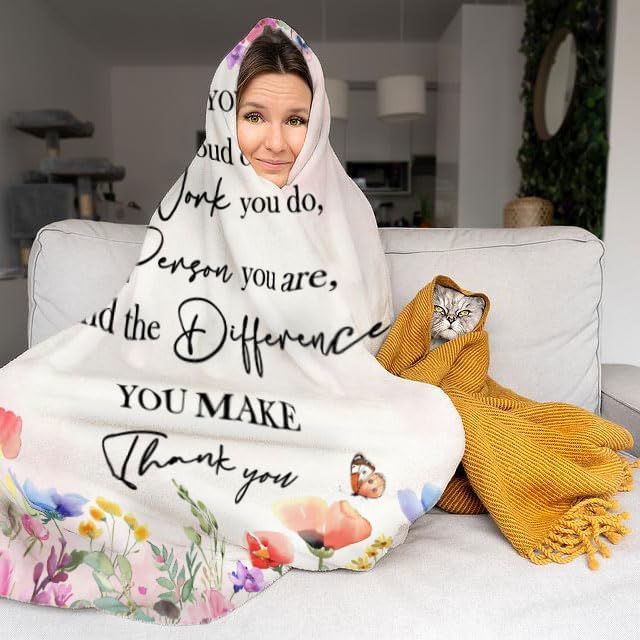 Thank You Gifts for Women, Appreciation Gifts for Employee, Inspirational/Farewell/Retirement Gifts for Coworkers/Teacher/Nurse Throw Blanket 60”×50”