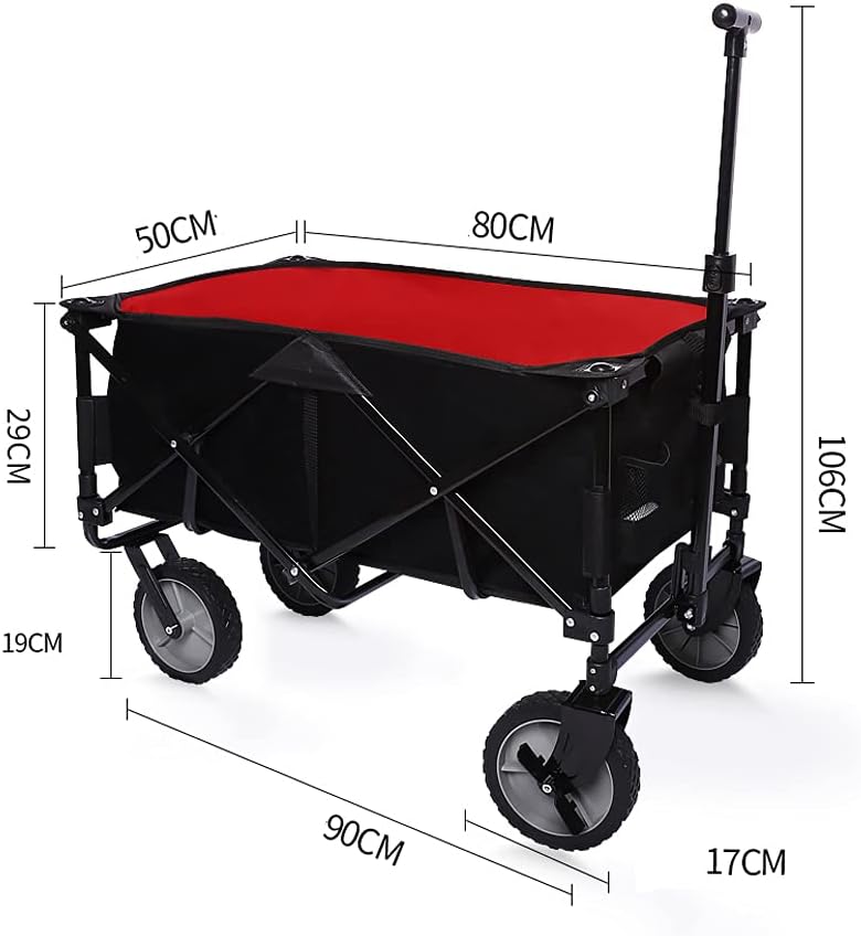 Foldiutility Wagon Cart,Foldioutdoor Utility Wagon Withiversal Wheels,Adjustable Push-Pull Handle,Can Bear 100Kg,for Campigrocery Sports Shopping