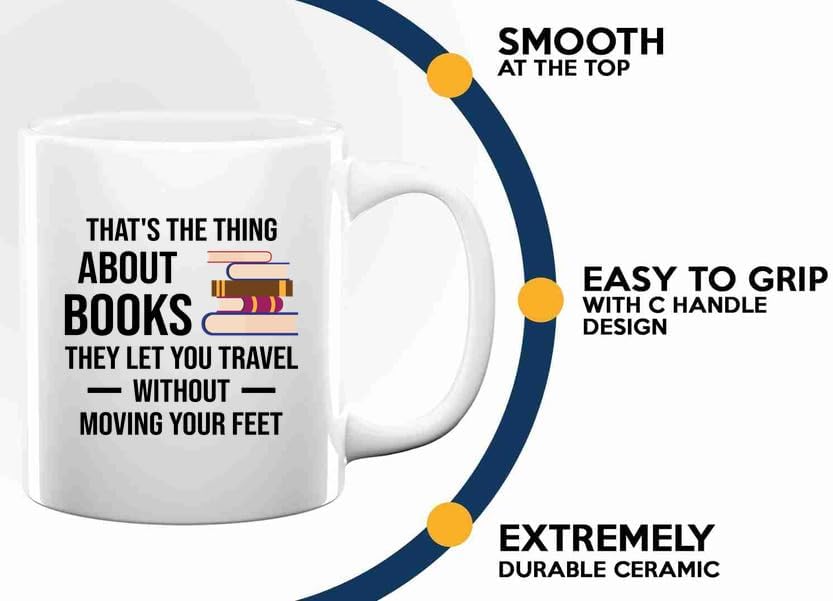 Book Lover Coffee Mug 11oz White -let you travel - Book Lovers Gifts Book Reader Gifts Book Club Gifts Book Reading Cup Reading Gifts