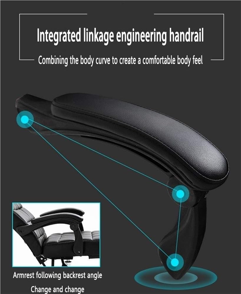 Ergonomic Executive PU Computer Chair with Headrest and Backrest 165 Comfortable Lounge Chairs for Reception Study Bedroom Meeting Room