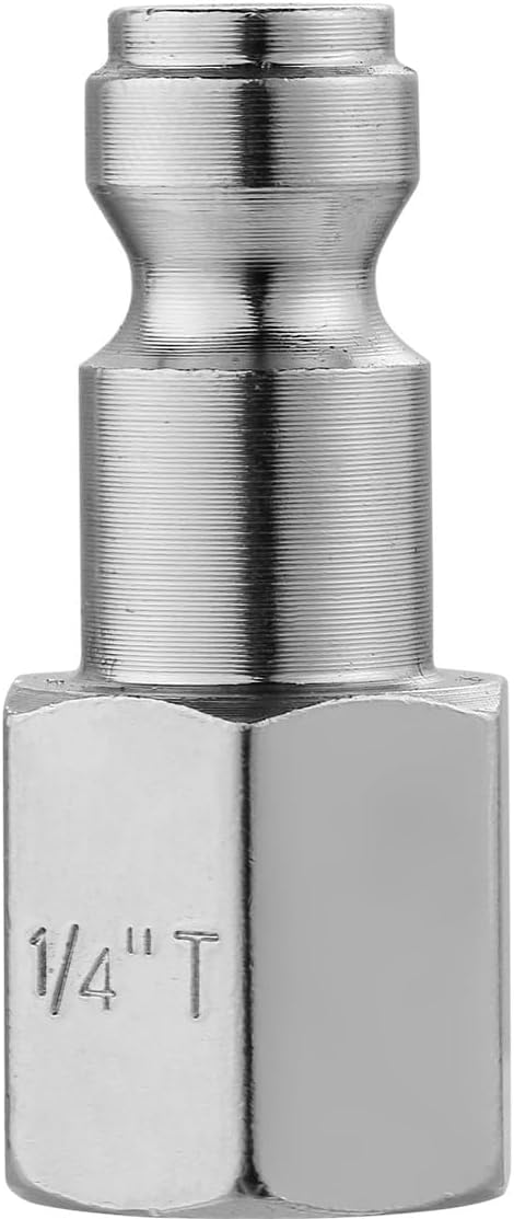 DEWALT 1/4" FNPT Automotive Air Plug 2-Pack with 1/4" Body Type-T Pneumatic Fittings: 300 Max PSI, 40 SCFM High Flow