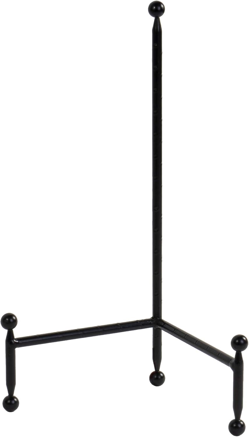 Red Co. Decorative Tripod Plate Stand and Art Holder Easel in Black Finish - 14" h