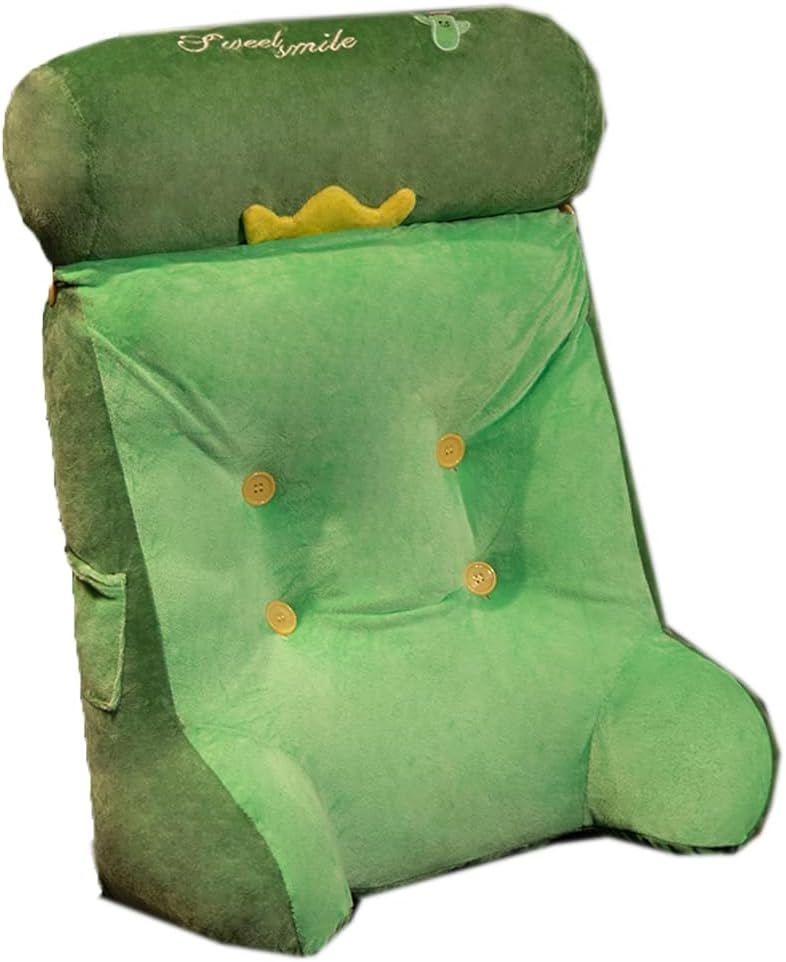 Cute Bed Backrest Pillow Soft Sofa Reading Pillow Back Cushion Offie Chair Lumbar Support Pillow Sleeping Neck Pillow (60×40×25cm, Cactus)