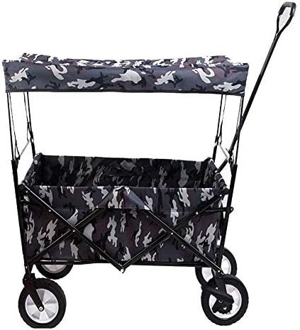 Trolleys, Foldiheavy Duty Wagon with Removable Canopy Trolley Utility Transport Trailer with Pull Handle for Outdoor Garden Beach Park Shoppifestival Campigardening/C