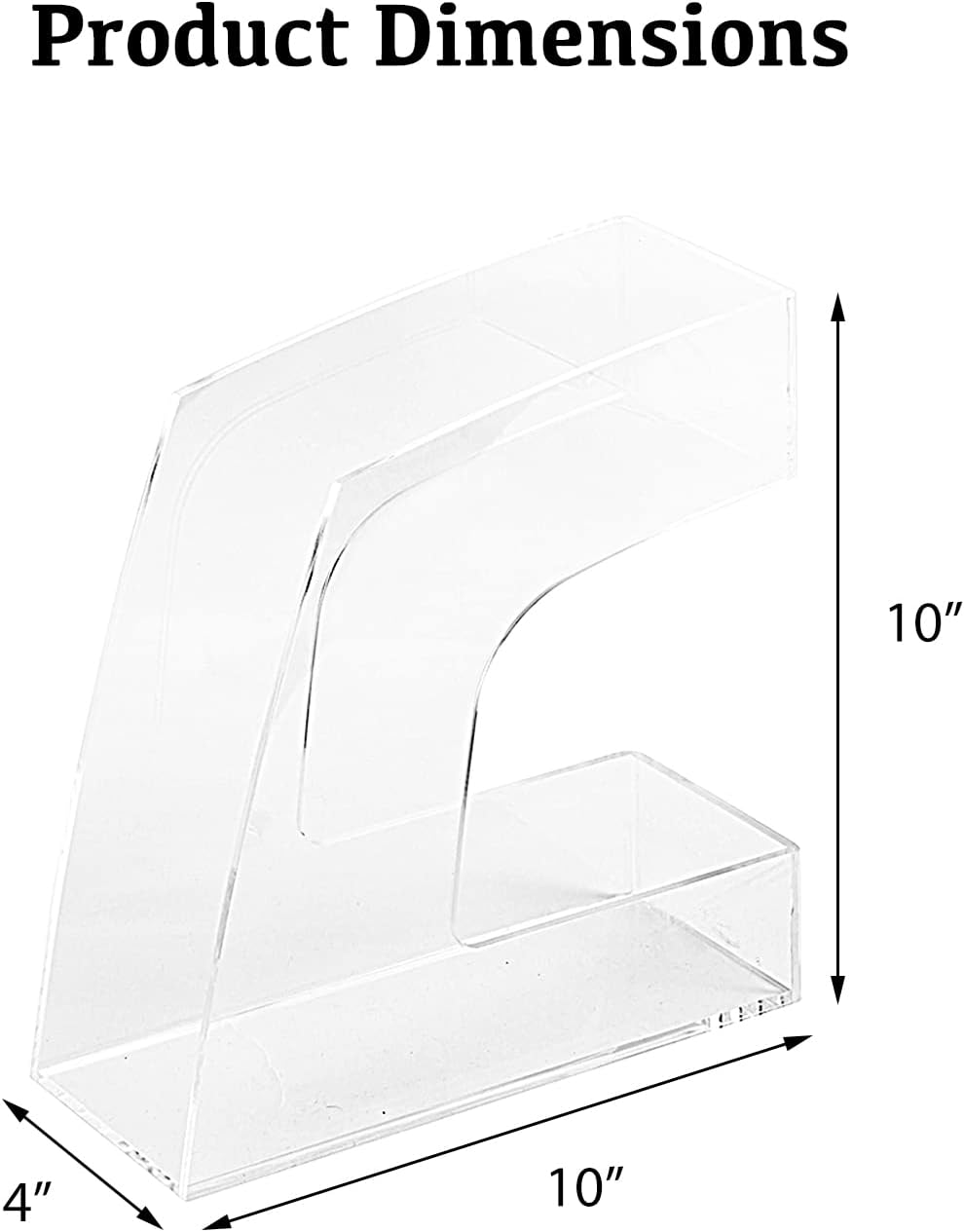 Mouchoi Magazine File Holder Transparent, Stylish Hollow Out Folder Holder, Acrylic File Folder Organizer, 2 Pack