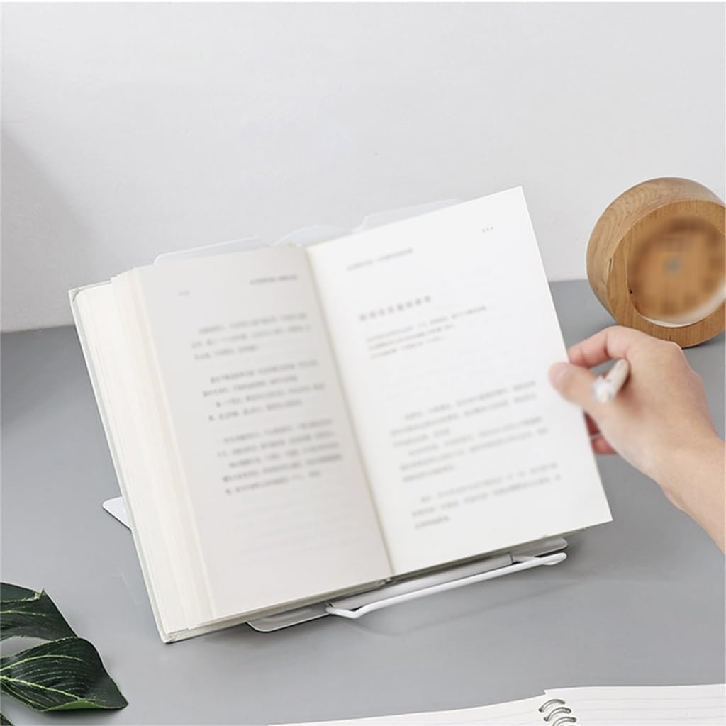 Metal Bookcase Adjustable Tray and Page Paperclip Recipe Reading Table Portable Textbook Holder