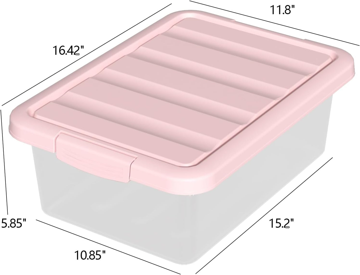 14 Quart Stackable Storage Bins, Organizer Containers with Snap Lids, Clear (2 Pack)