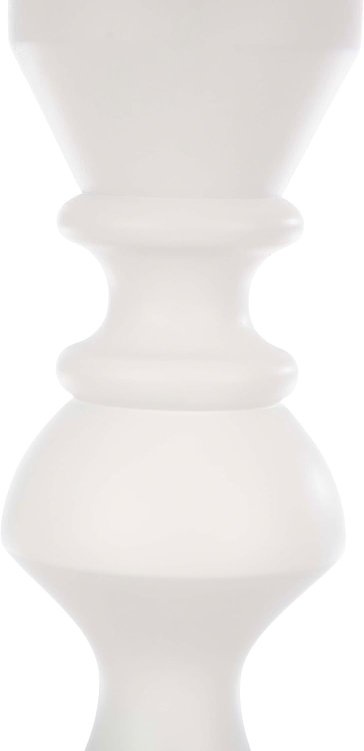 Pedestal Side Table - Round End Table with Vintage Look - Accent Furniture for Living Room, Bedroom, Office, or Entryway - Functional End Tables for Small Spaces by Lavish Home (White)