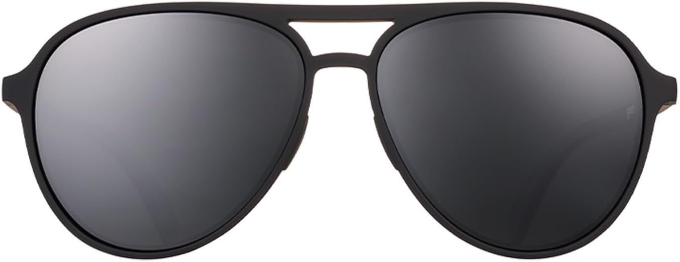 goodr Operation: Blackout Polarized Aviator Sunglasses for Men & Women, Large Sized (Mach G), Black Solid Frame with Black Non-Reflective Glare Reducing Lenses, UV400 Protection, No Slip, No Bounce