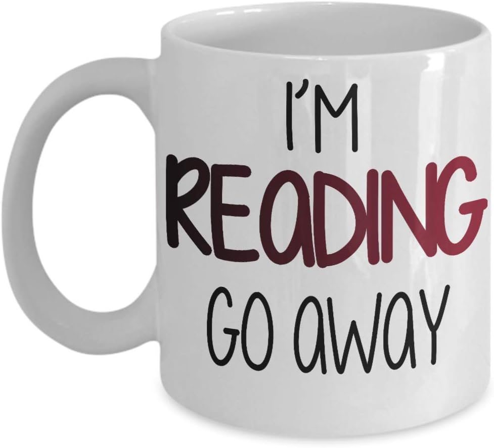 I Am Reading coffee mug| Go away library, book reader enthusiast present| book worm fan sarcastic cup