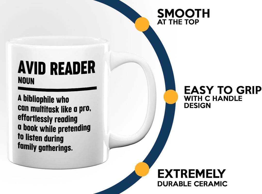 Book Lover Coffee Mug 11oz White - Effortlessly Reading - Book Lover Gifts For Women Book Club Book Lovers Gifts Bookworm Book Reader Gifts