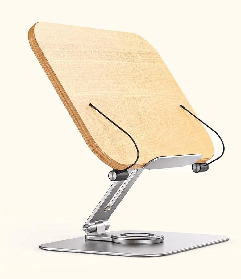 360 Degree Rotating Reading Rack Desktop Lifting Student Bookshelf Aluminum Alloy