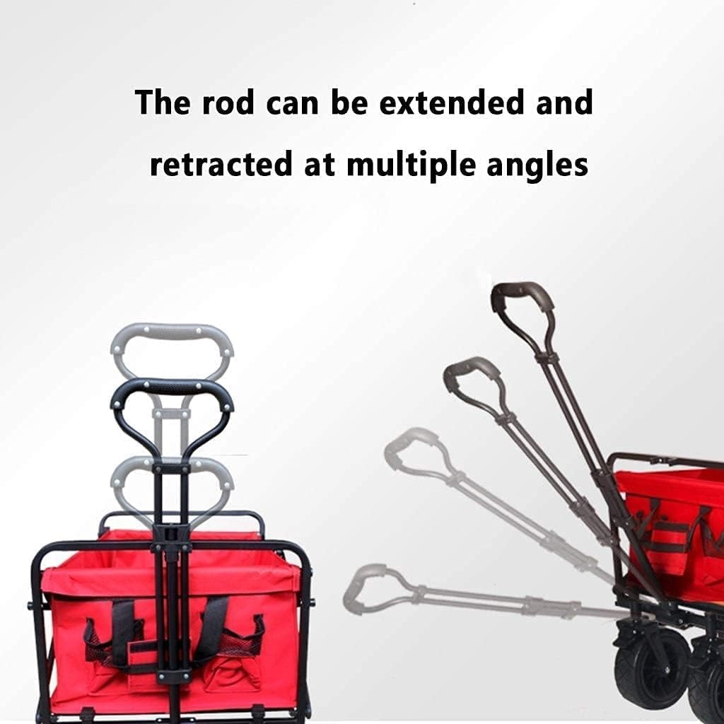 Outdoor Folding Utility Wagon Handcart Foldable with Brakes Outdoor Garden Utility Truck Portable Camping Transport Vehicle Load-Bearing 100kg / 220lbs (Color : Style 2) (Style 1)