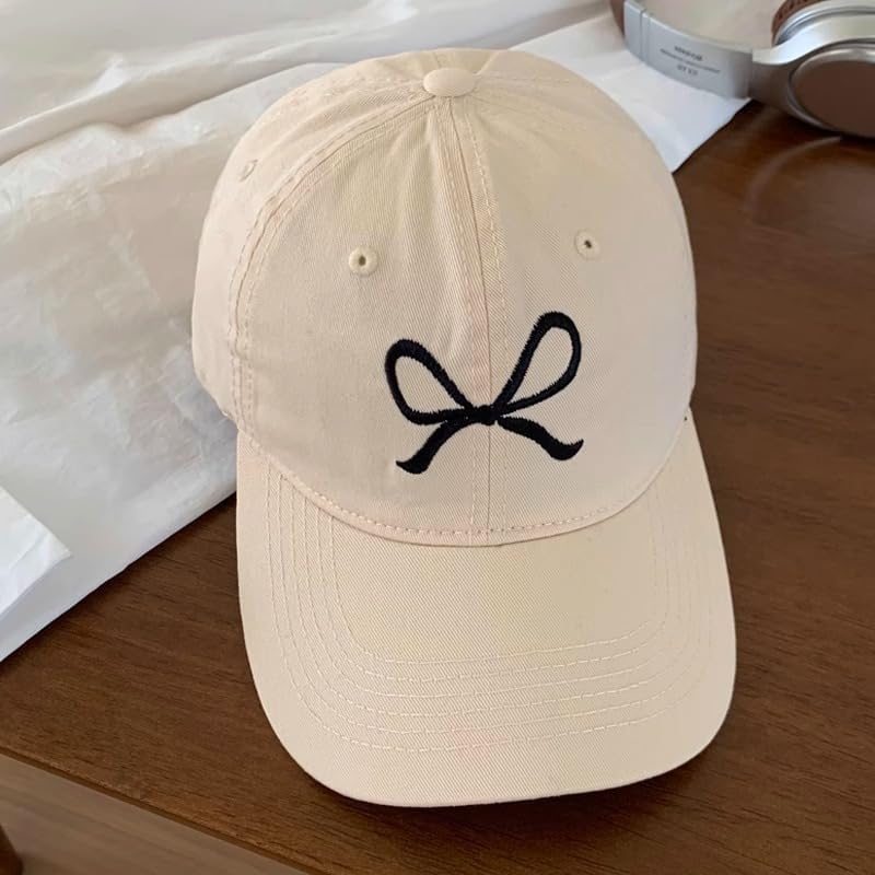 Trendy Bow-Tie Baseball Cap for Women and Men Trucker Hats Y2k Adjustable Fashion Sun Hat with Visor for Hiking & Travel