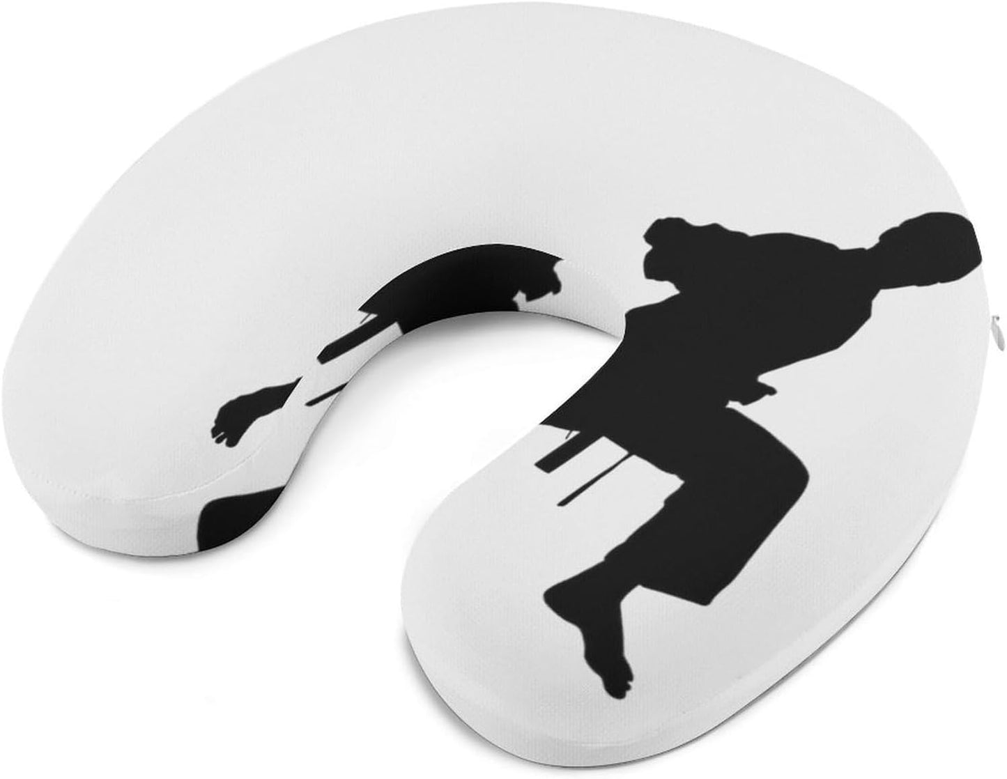Karate Men Neck Pillow Memory Foam U Shaped Pillows Portable Pillows for Shoulder Travel Head Support Pillow with Concealed Zipper for Airplane Car Home Office
