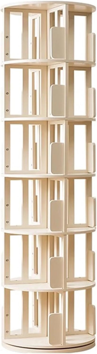 Rotating Bookcase, Multi-Layer Solid Wood Bookshelf, 360 Degree Design, Holds 300+ Books, Ideal for Home & Children's Rooms, Floor-to-Ceiling Storage Solution