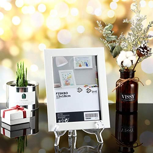 HESTYA 6 Pack Acrylic Easel Stand, Display Stand, Plate Holder for Display, Photo Holder Picture Frame Book (Clear,7 Inch)