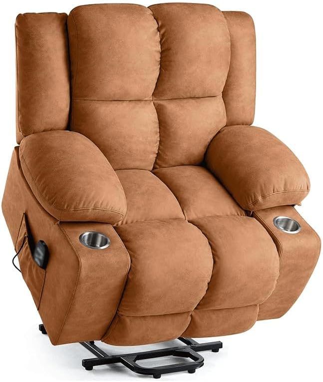 Adults Massage Recliner Chair, Ergonomic Leisure Chair Classic Single Sofa, Living Room Recliner Sofa with Massage and Heated, Cup Holders and USB Port