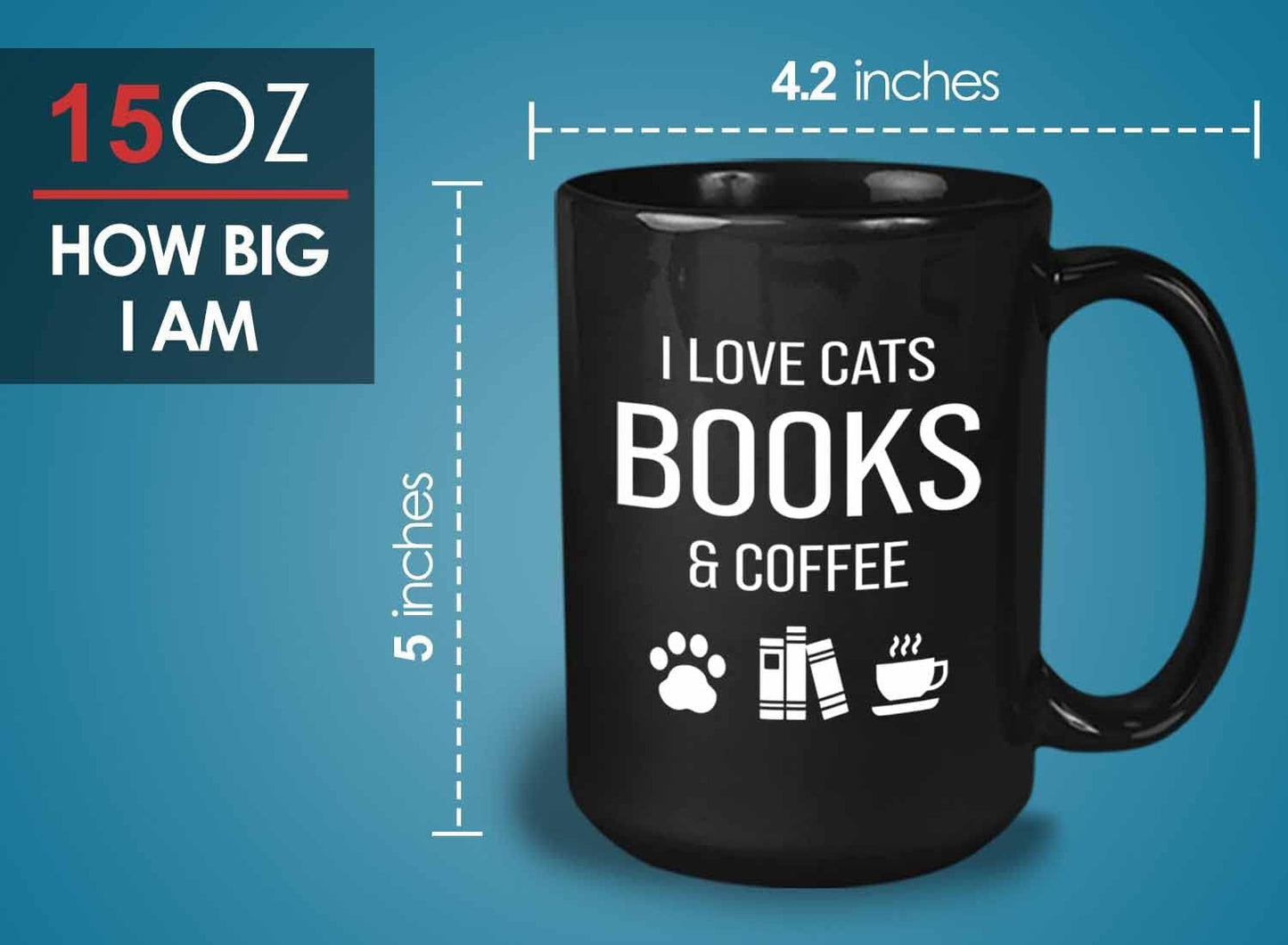 Bubble Hugs Book lovers Coffee Mug 15oz Black - Cats Books Coffee - Author Writer Library Editor Introvert Lovers Cat Chill Relax Bookworm Reading