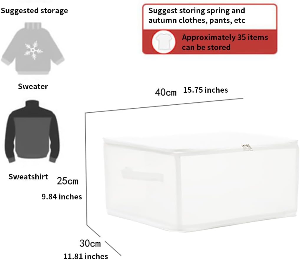 3-Pack Durable Waterproof Plastic Storage Boxes, Foldable Organizers with Double Zippers & Handles for Clothes, Books, Toys, 30L (15.7"×11.8"×9.8")