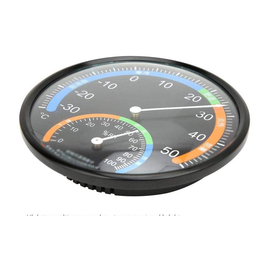 Premium Large Wall Thermometer-Hygrometer Indoor Outdoor for Patio, Pool, Kitchen, and Room Decorative (Black)
