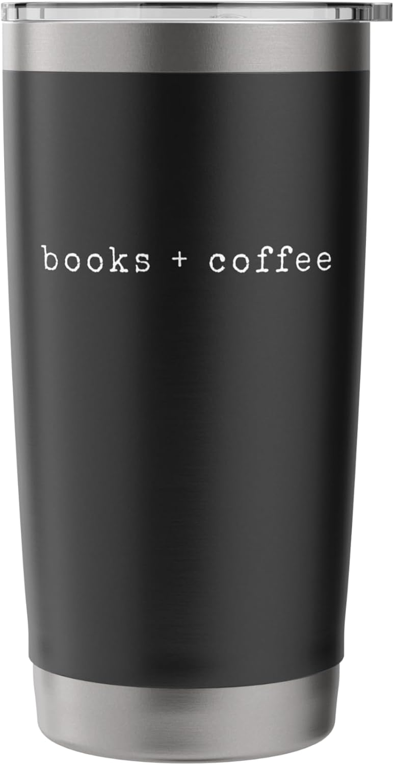 Funny Book Lover Coffee Reading Design Books + Coffee Stainless Steel Insulated Tumbler