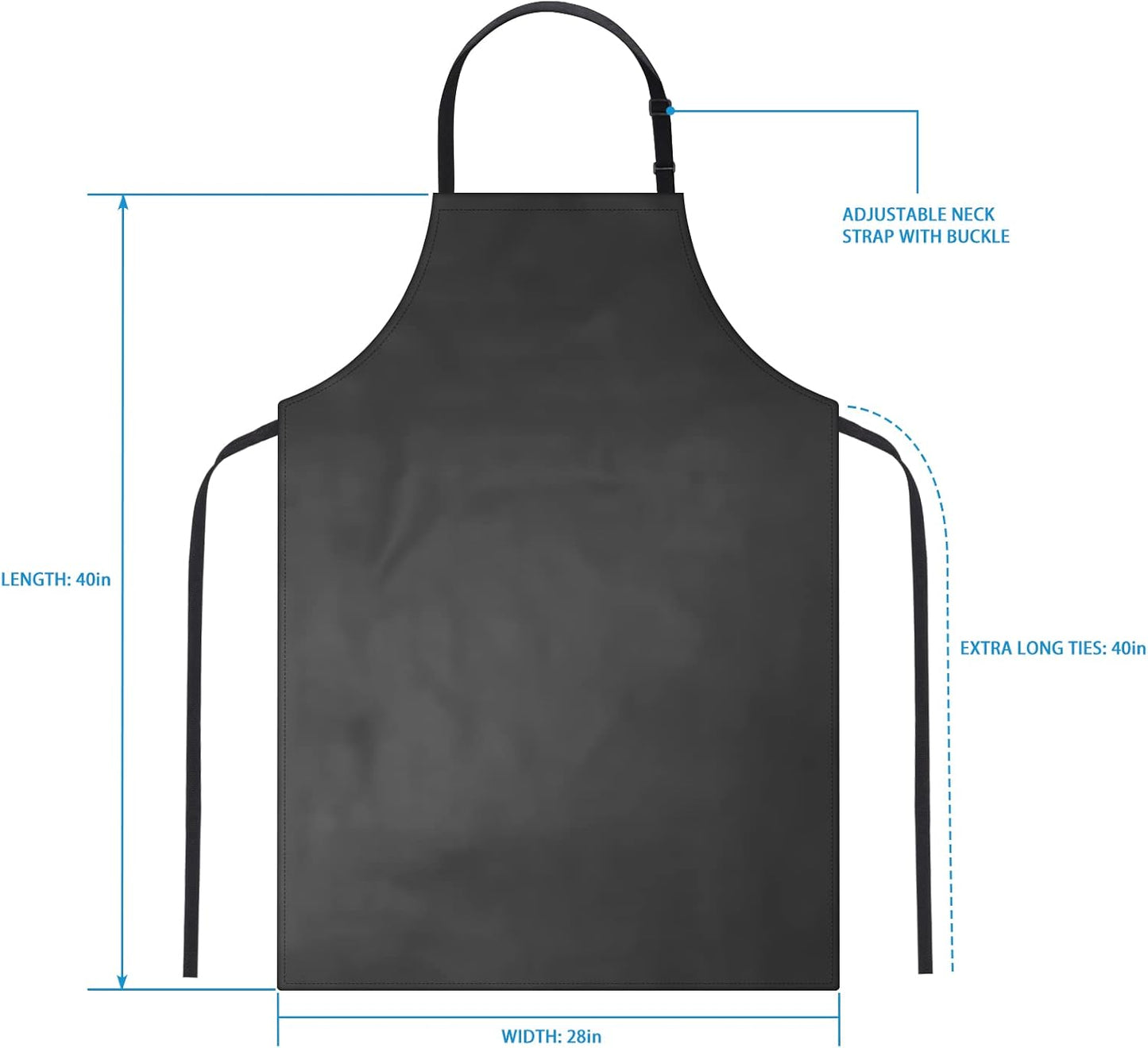 Gotega Waterproof Rubber Vinyl Apron Adjustable Dishwasher Apron - Apron for Women Men Heavy Duty Work Apron