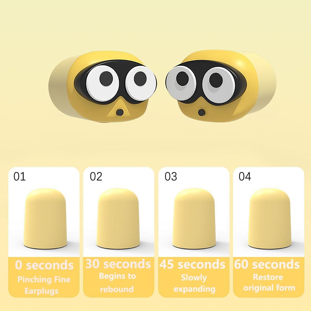 Ankeli 4 Pairs of Noise Cancelling Silicone Earplugs, Reusable, Cute Cartoon Soft and Comfortable, Suitable for Sleeping, Noise Sensitive, Travel, Work, Snoring