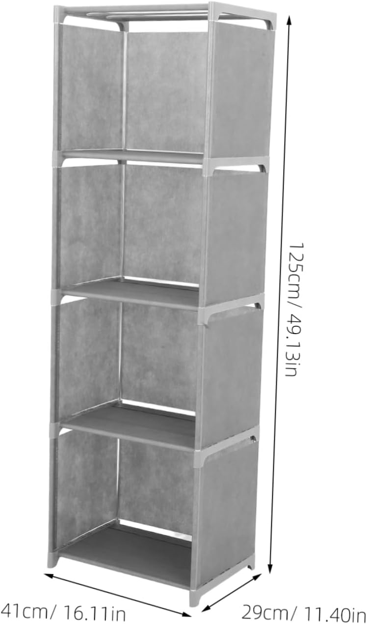 PRETYZOOM Narrow Bookshelf Organizer Multi-Tiered Storage Cabinet for Living Room Bedroom Home Office Sturdy and Easy Assembly Bookcase Finish Layers and Compartments