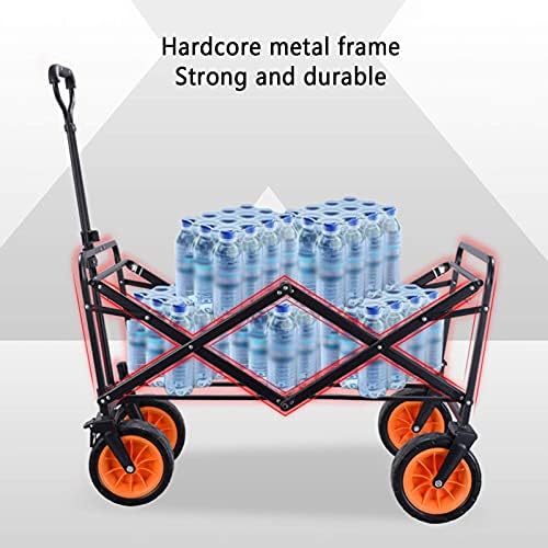 Outdoor Foldiutility Wagon Foldable Garden Utility Vehicle,Portable Touoff-Road Trailer,Family Shoppicart with Wheels, Sturdy and, Bea100Kg/220Lbs/Style 2/a