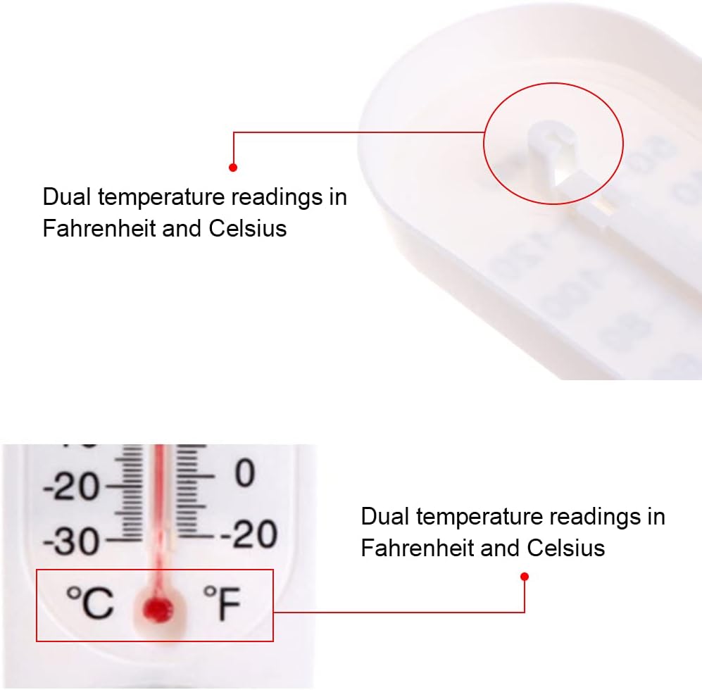 ZJchao Vertical Thermometer, Humidity Meter with Celsius and Fahrenheit for Greenhouse, Office, Labs, Nursery and More