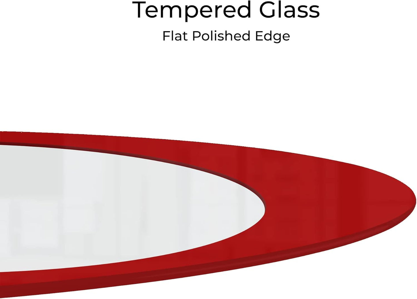 Fab Glass and Mirror Stylish Oval Shape Coffee Table, Red