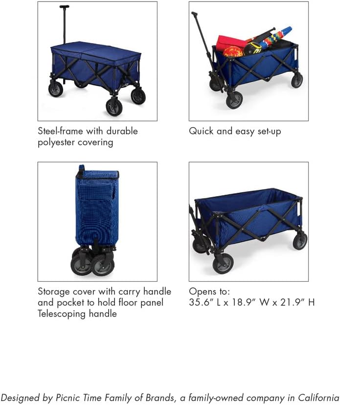 Picnic TIME NCAA Unisex-Adult NCAA Adventure Wagon Portable Utility Wagon